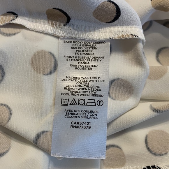 Ann Taylor Short Sleeve Mixed Media Blouse - Picture 7 of 7